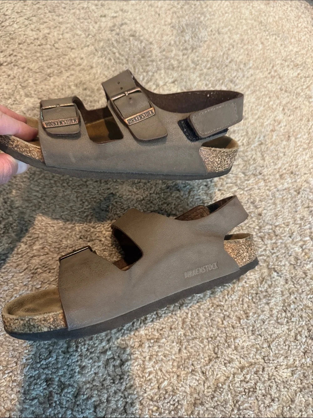 Kids Birkenstock Brown Adjustable Two-Strap Sandals